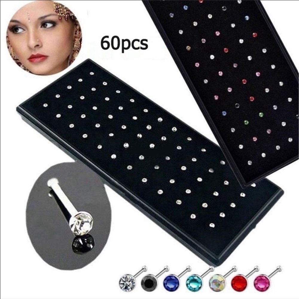 20pc Nose Studs Rings Stainless Steel
